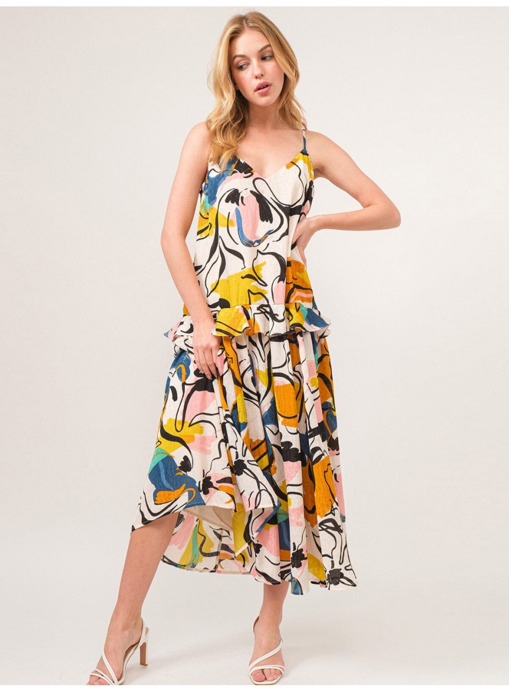 WOMEN'S SLEEVELESS V-NECK FLORAL TIERED ... WOMEN'S SLEEVELESS V-NECK FLORAL TIERED ...