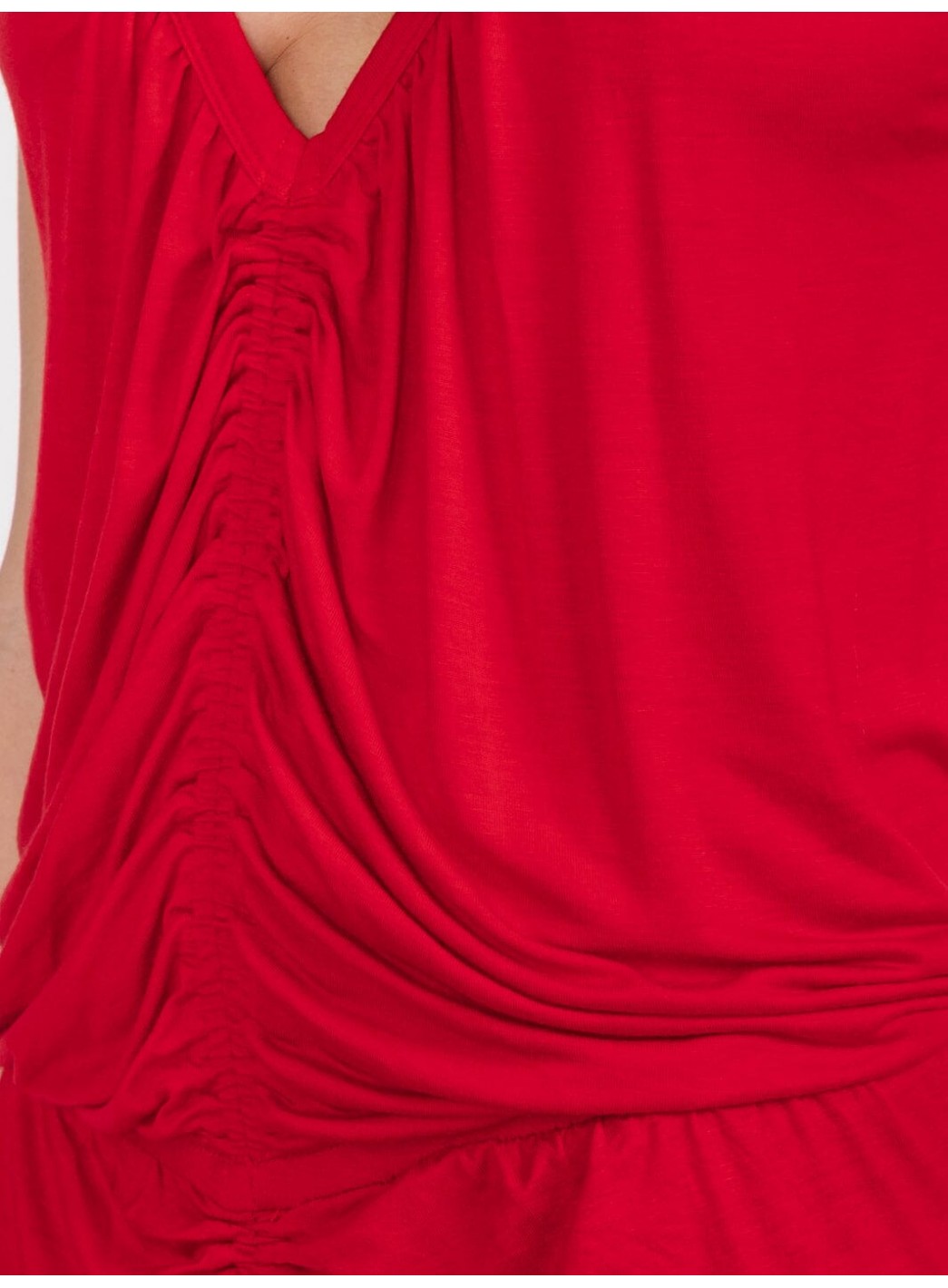 WOMEN'S SLEEVELESS V-NECK FRONT RUCHED BODYCON MIDI DRESS WOMEN'S SLEEVELESS V-NECK FRONT RUCHED BODYCON MIDI DRESS