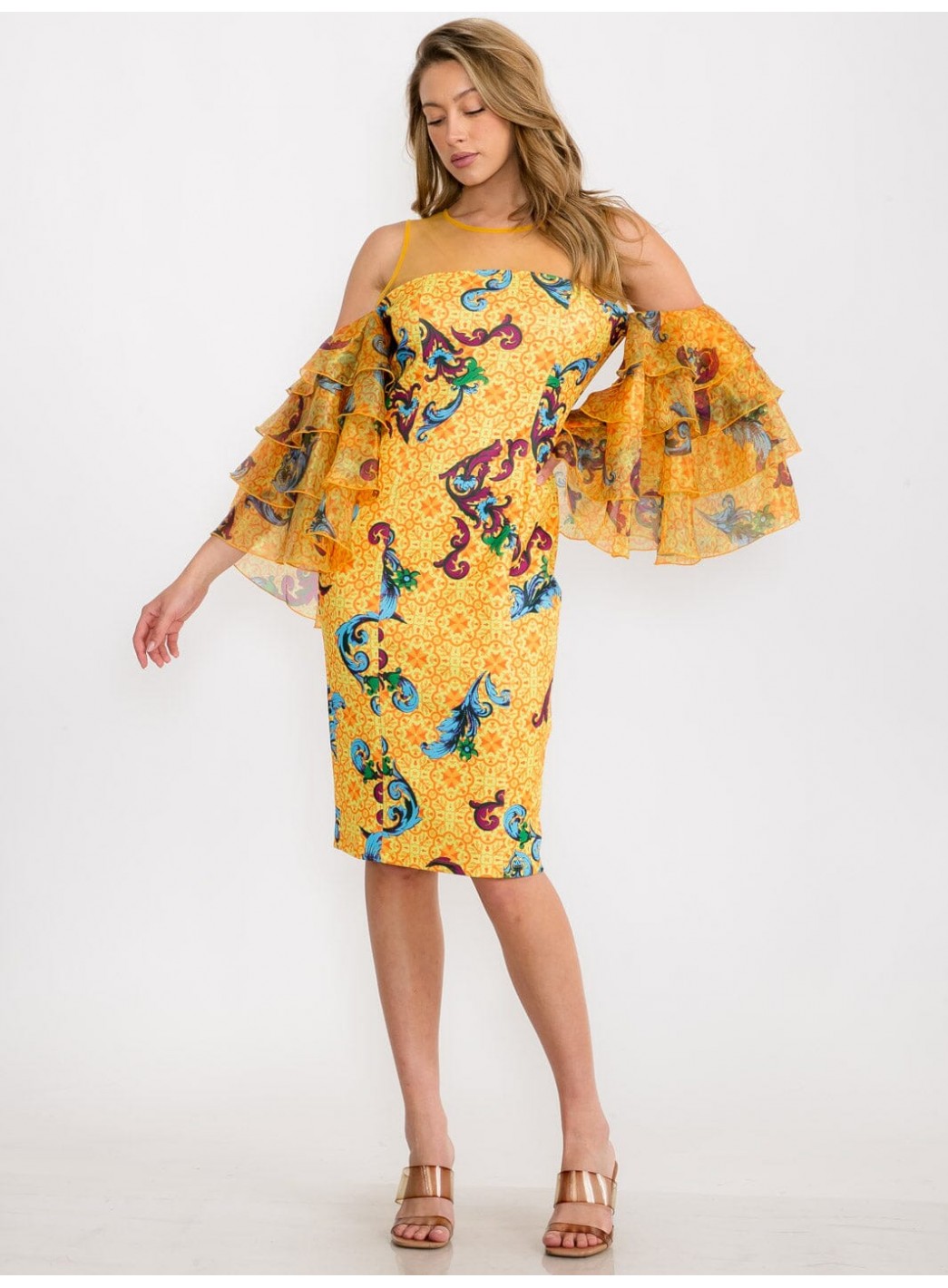 WOMEN'S COLD SHOULDER SHORT RUFFLE SLEEV... WOMEN'S COLD SHOULDER SHORT RUFFLE SLEEV...