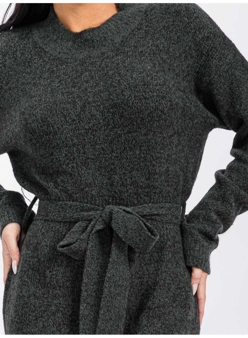 WOMEN'S LONG SLEEVE SELF TIE MAXI DRESS WOMEN'S LONG SLEEVE SELF TIE MAXI DRESS