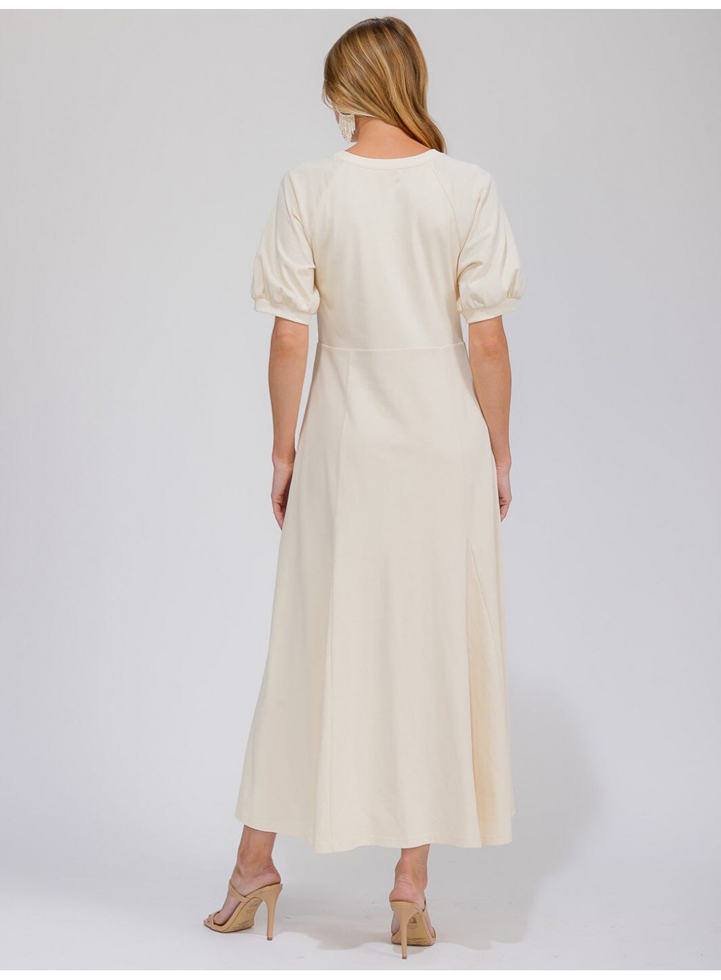 WOMEN'S SHORT SLEEVE FRONT POCKETS SOLID MAXI DRESS WOMEN'S SHORT SLEEVE FRONT POCKETS SOLID MAXI DRESS