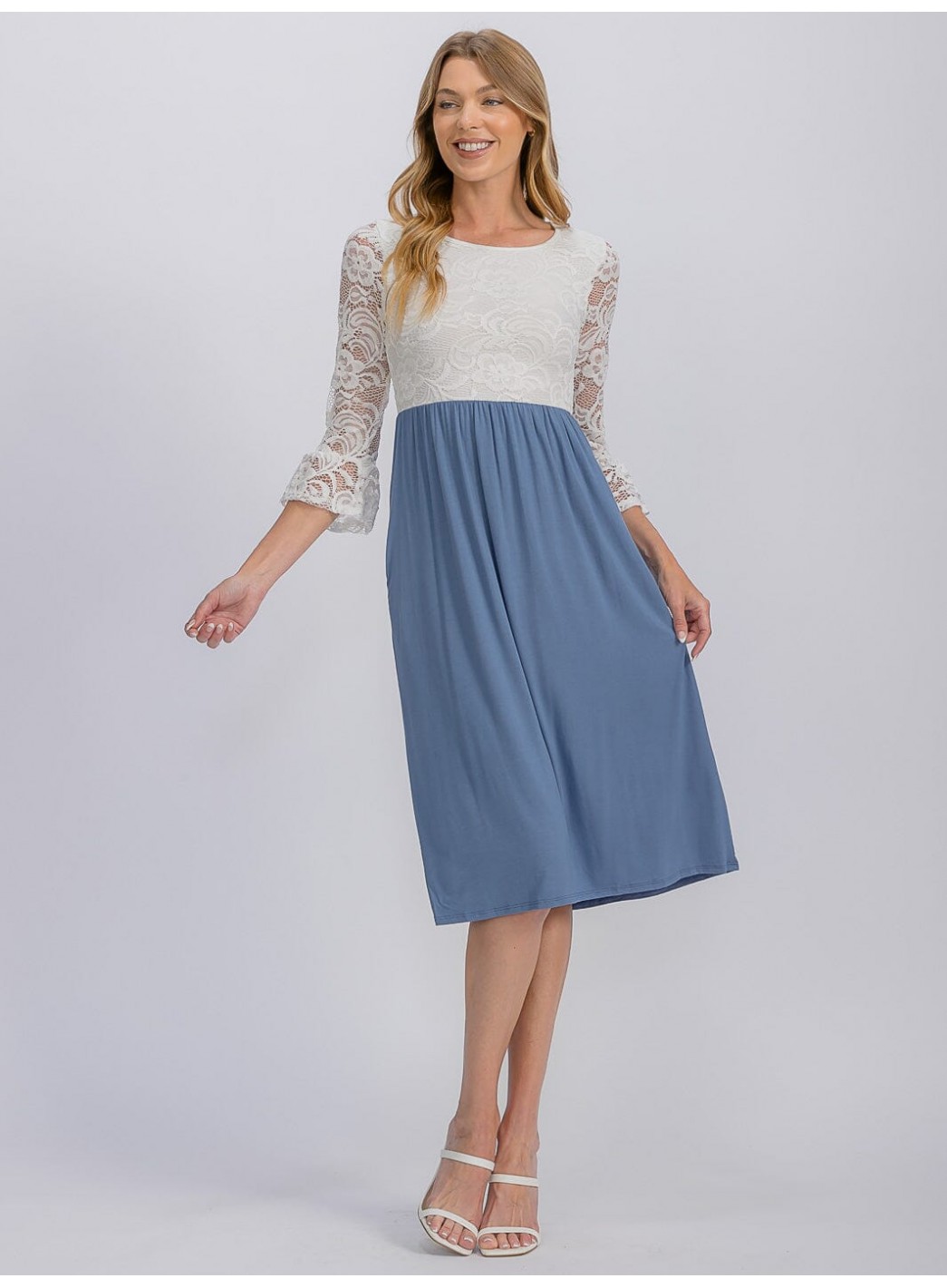 WOMEN'S 3/4 SLEEVE FRONT POCKET LACE CON... WOMEN'S 3/4 SLEEVE FRONT POCKET LACE CON...