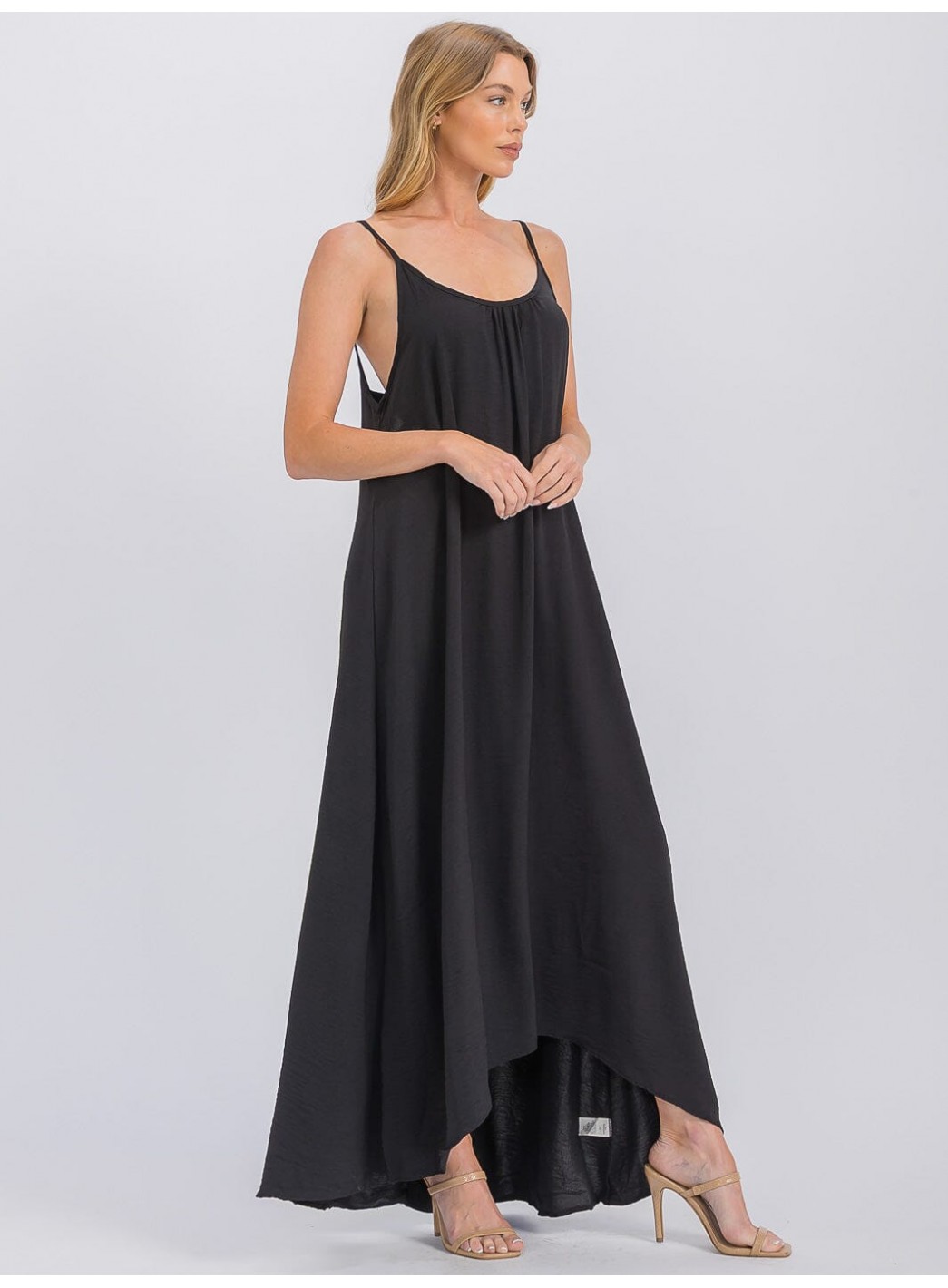 WOMEN'S SLEEVELESS OPEN BACK HIGH-LOW MAXI DRESS WOMEN'S SLEEVELESS OPEN BACK HIGH-LOW MAXI DRESS