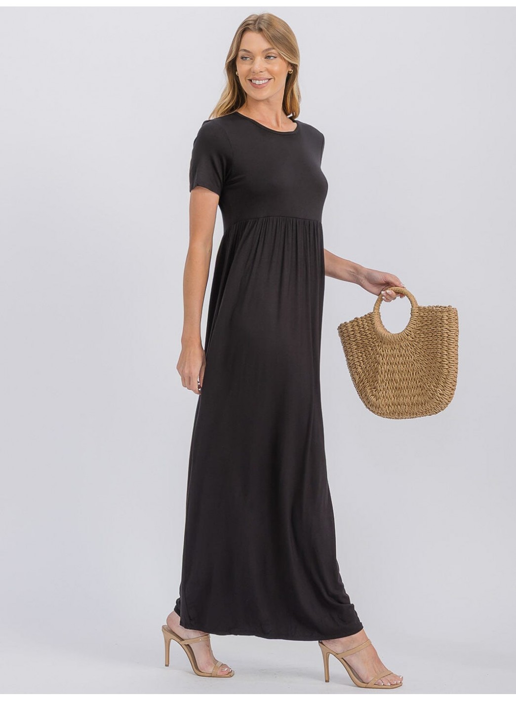 WOMEN'S SHORT SLEEVE ELASTIC WAIST FRONT... WOMEN'S SHORT SLEEVE ELASTIC WAIST FRONT...