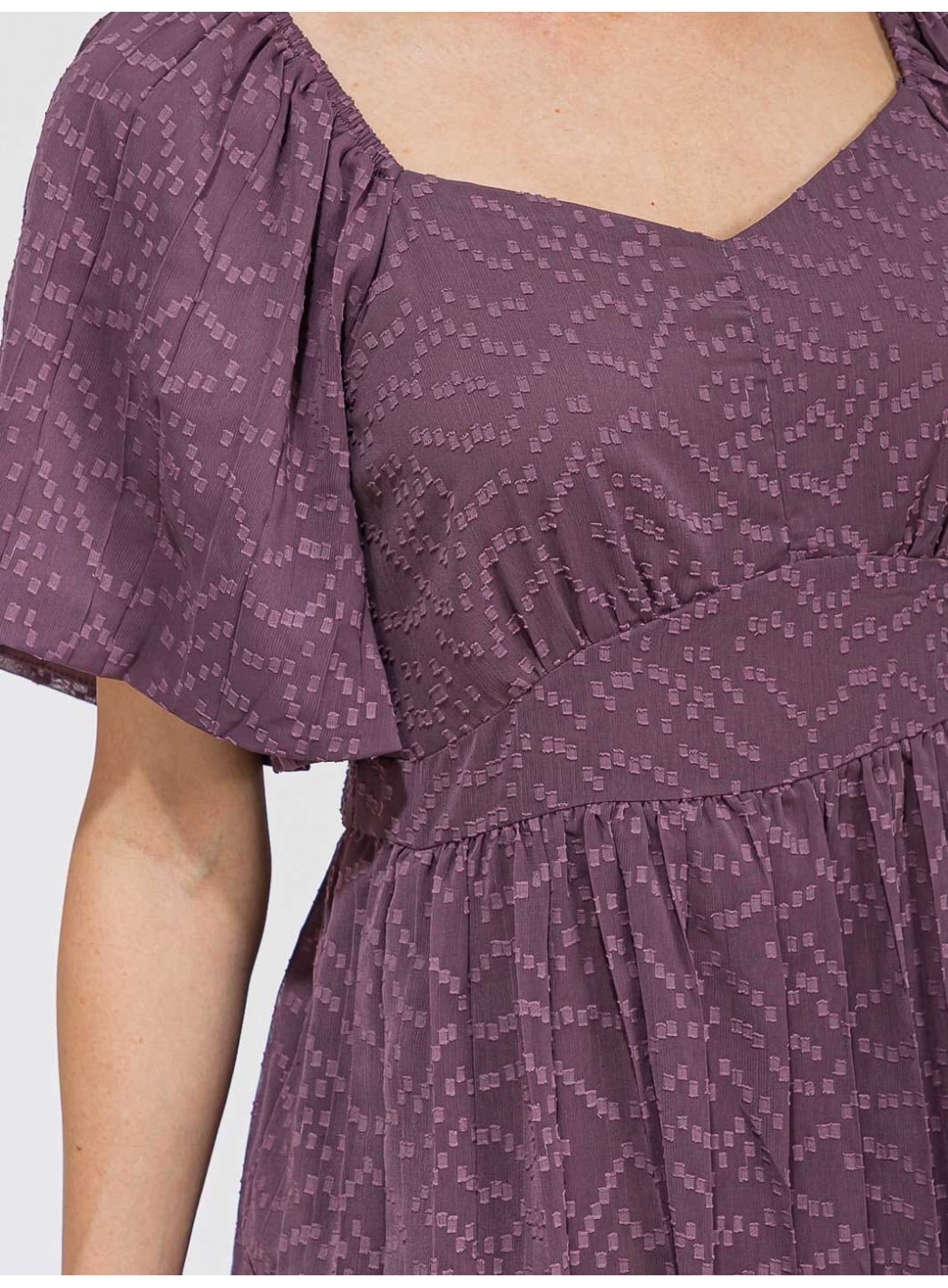 WOMEN'S SHORT SLEEVE V-NECK SWISS RUFFLE TIERED MAXI DRESS WOMEN'S SHORT SLEEVE V-NECK SWISS RUFFLE TIERED MAXI DRESS