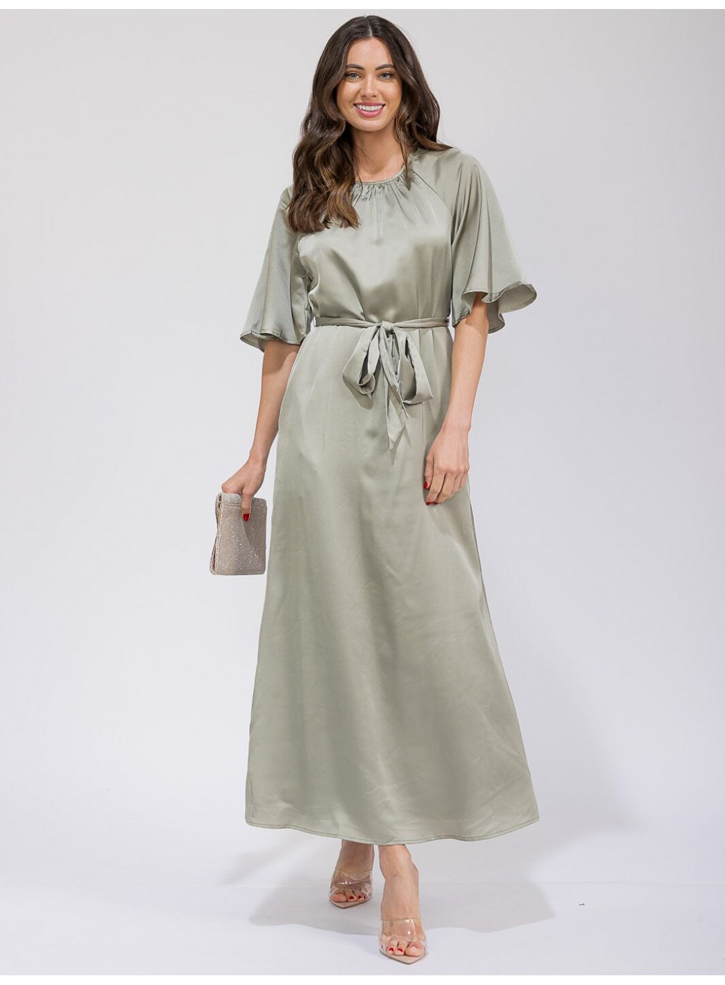 WOMEN'S SHORT SLEEVE POCKETS SEKF TIE SA... WOMEN'S SHORT SLEEVE POCKETS SEKF TIE SA...