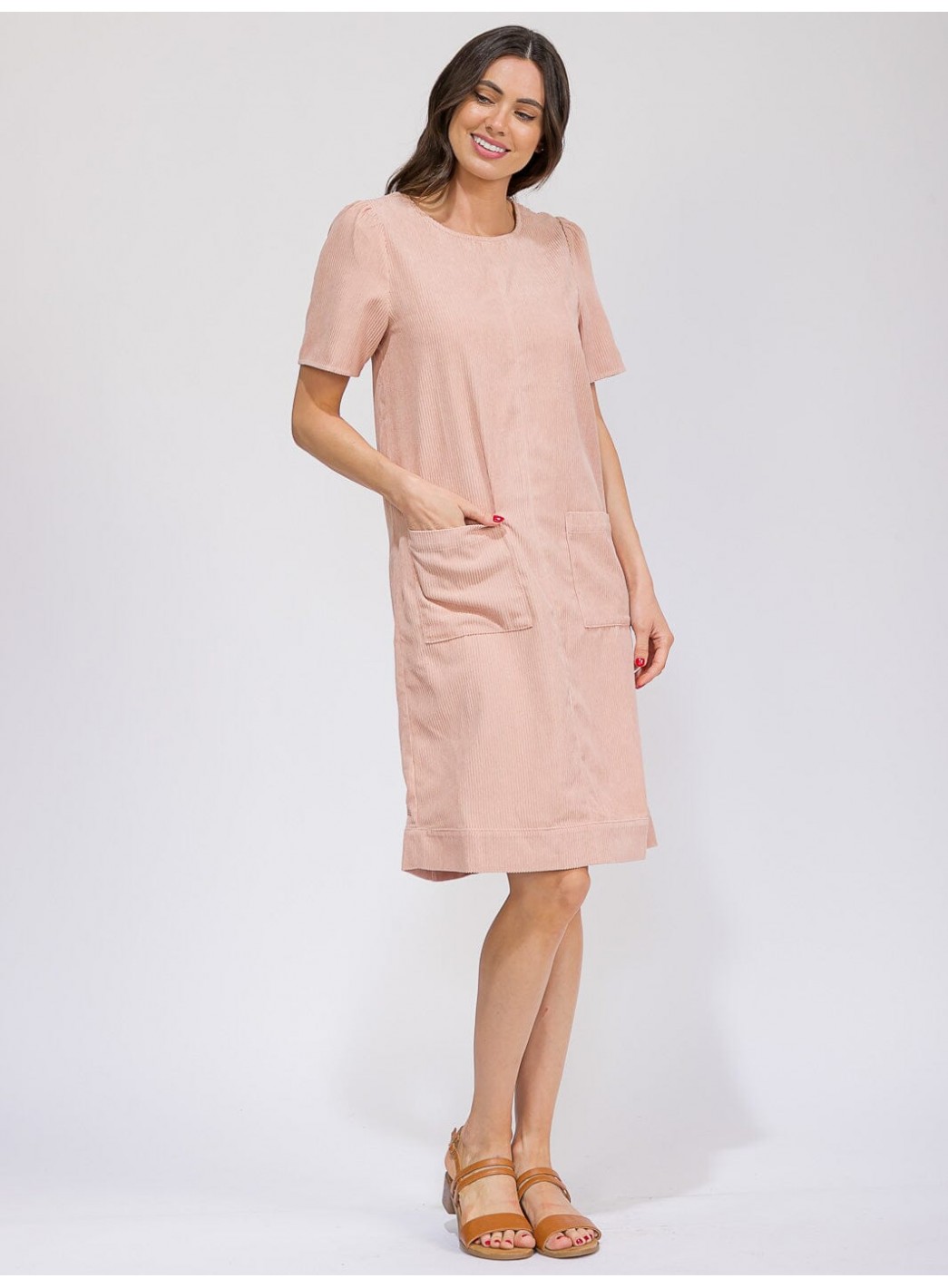 WOMEN'S SHORT SLEEVE FRONT POCKETS RIBBE... WOMEN'S SHORT SLEEVE FRONT POCKETS RIBBE...