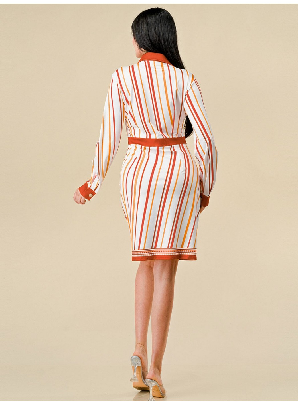 WOMEN'S LONG SLEEVES BUTTON UP MULTI PRINT MINI DRESS WOMEN'S LONG SLEEVES BUTTON UP MULTI PRINT MINI DRESS