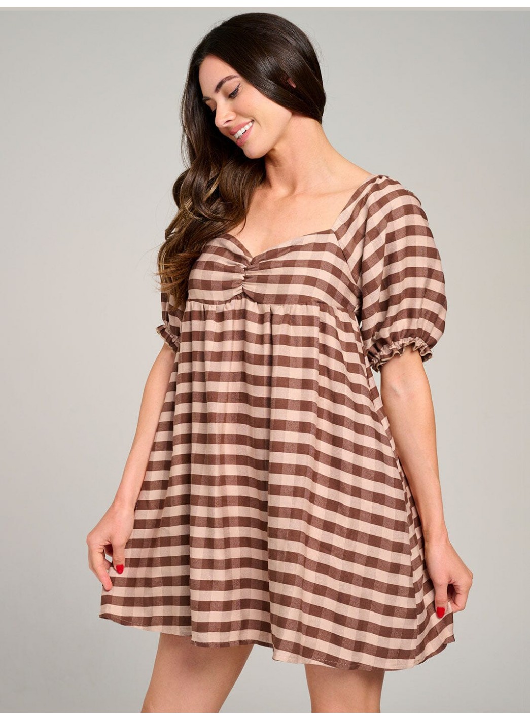 WOMEN'S SHORT PUFF SLEEVE OPEN BACK COLORBLOCK STRIPES MINI DRESS WOMEN'S SHORT PUFF SLEEVE OPEN BACK COLORBLOCK STRIPES MINI DRESS