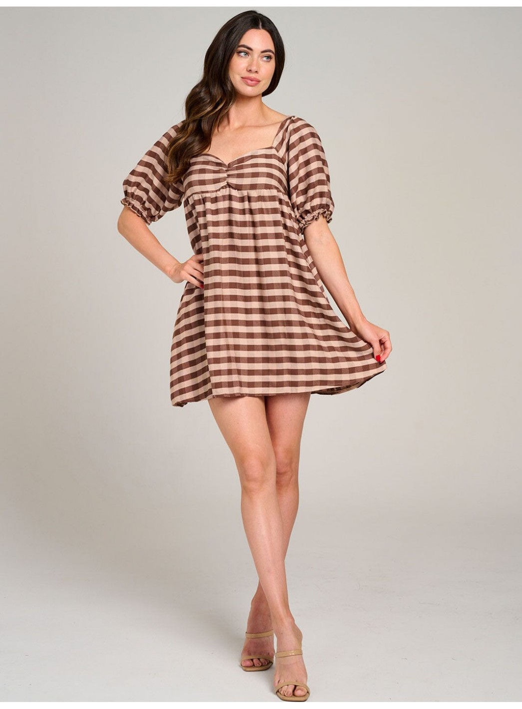 WOMEN'S SHORT PUFF SLEEVE OPEN BACK COLORBLOCK STRIPES MINI DRESS WOMEN'S SHORT PUFF SLEEVE OPEN BACK COLORBLOCK STRIPES MINI DRESS