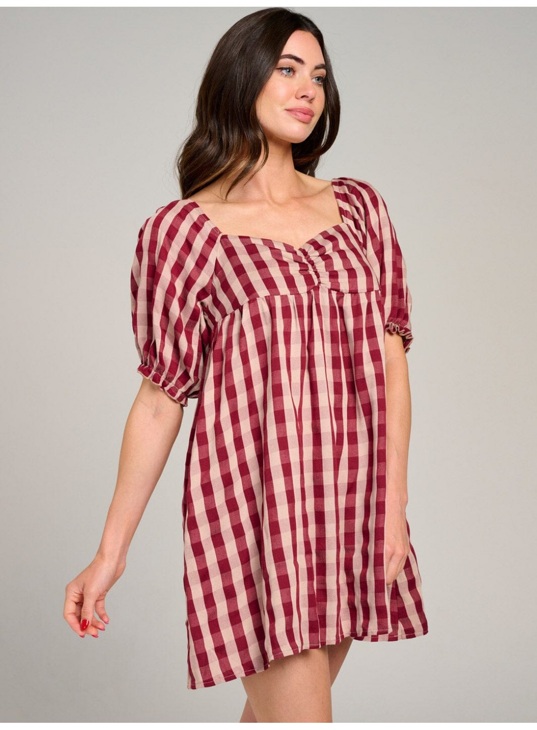 WOMEN'S SHORT PUFF SLEEVE OPEN BACK COLORBLOCK STRIPES MINI DRESS WOMEN'S SHORT PUFF SLEEVE OPEN BACK COLORBLOCK STRIPES MINI DRESS