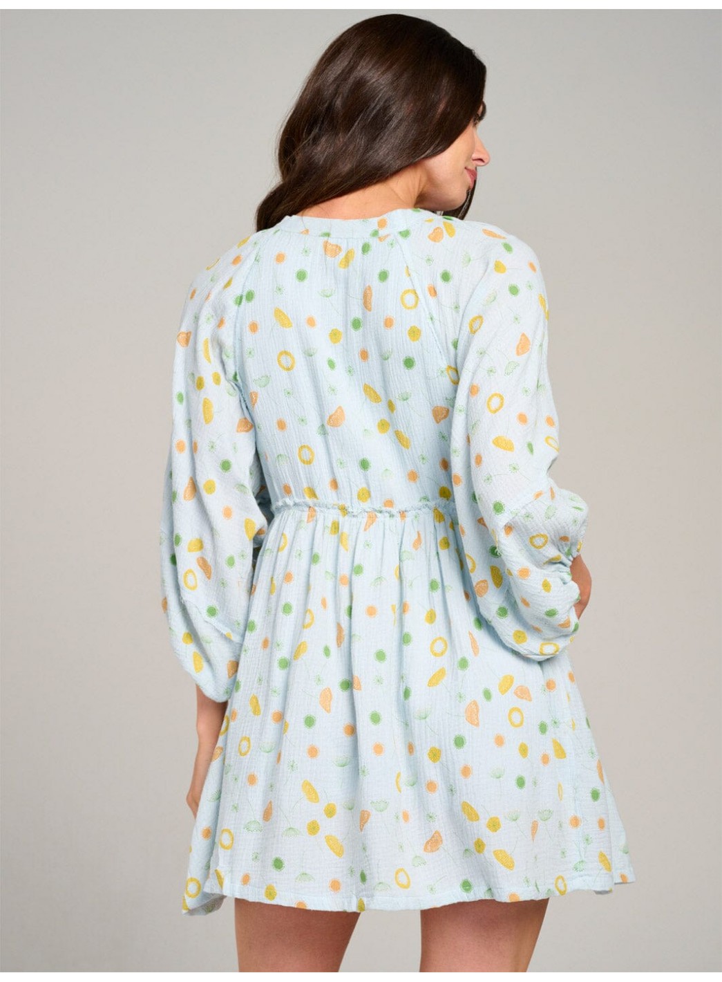 WOMEN'S LONG SLEEVE POCKETS PRINTED TUNIC MINI DRESS WOMEN'S LONG SLEEVE POCKETS PRINTED TUNIC MINI DRESS