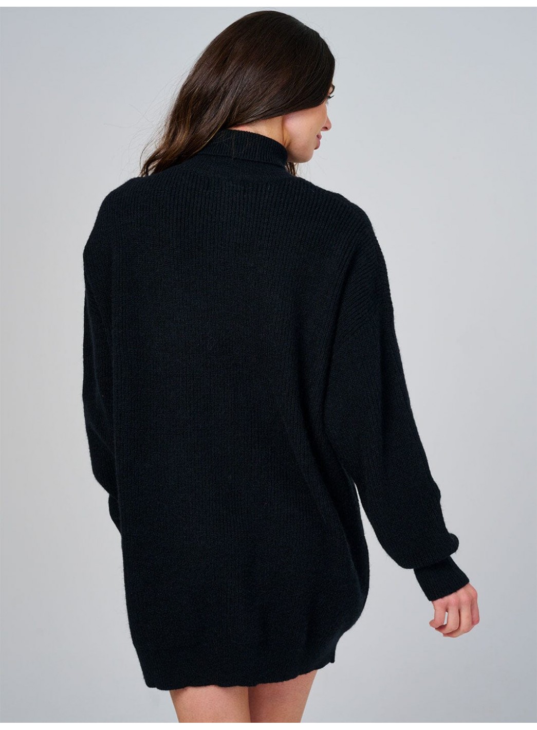 WOMEN'S LONG SLEEVE TURTLE NECK LOOSE FIT KNIT MINI DRESS WOMEN'S LONG SLEEVE TURTLE NECK LOOSE FIT KNIT MINI DRESS