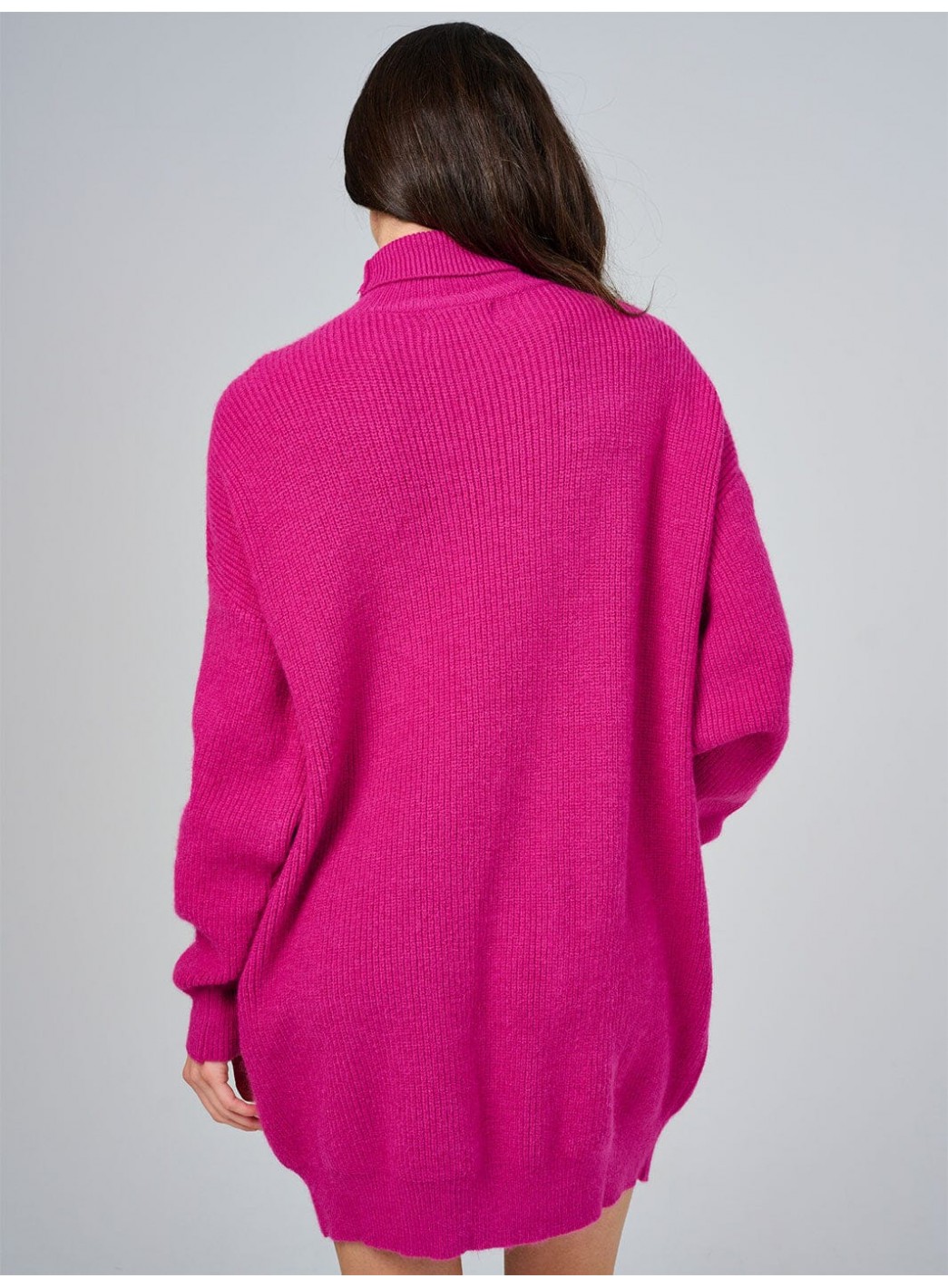 WOMEN'S LONG SLEEVE TURTLE NECK LOOSE FIT KNIT MINI DRESS WOMEN'S LONG SLEEVE TURTLE NECK LOOSE FIT KNIT MINI DRESS