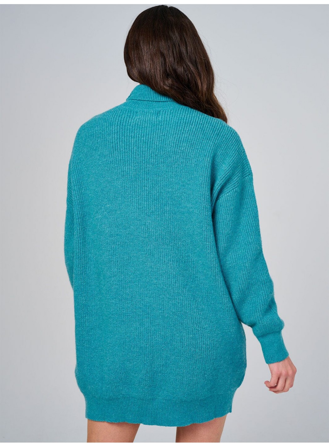 WOMEN'S LONG SLEEVE TURTLE NECK LOOSE FIT KNIT MINI DRESS WOMEN'S LONG SLEEVE TURTLE NECK LOOSE FIT KNIT MINI DRESS