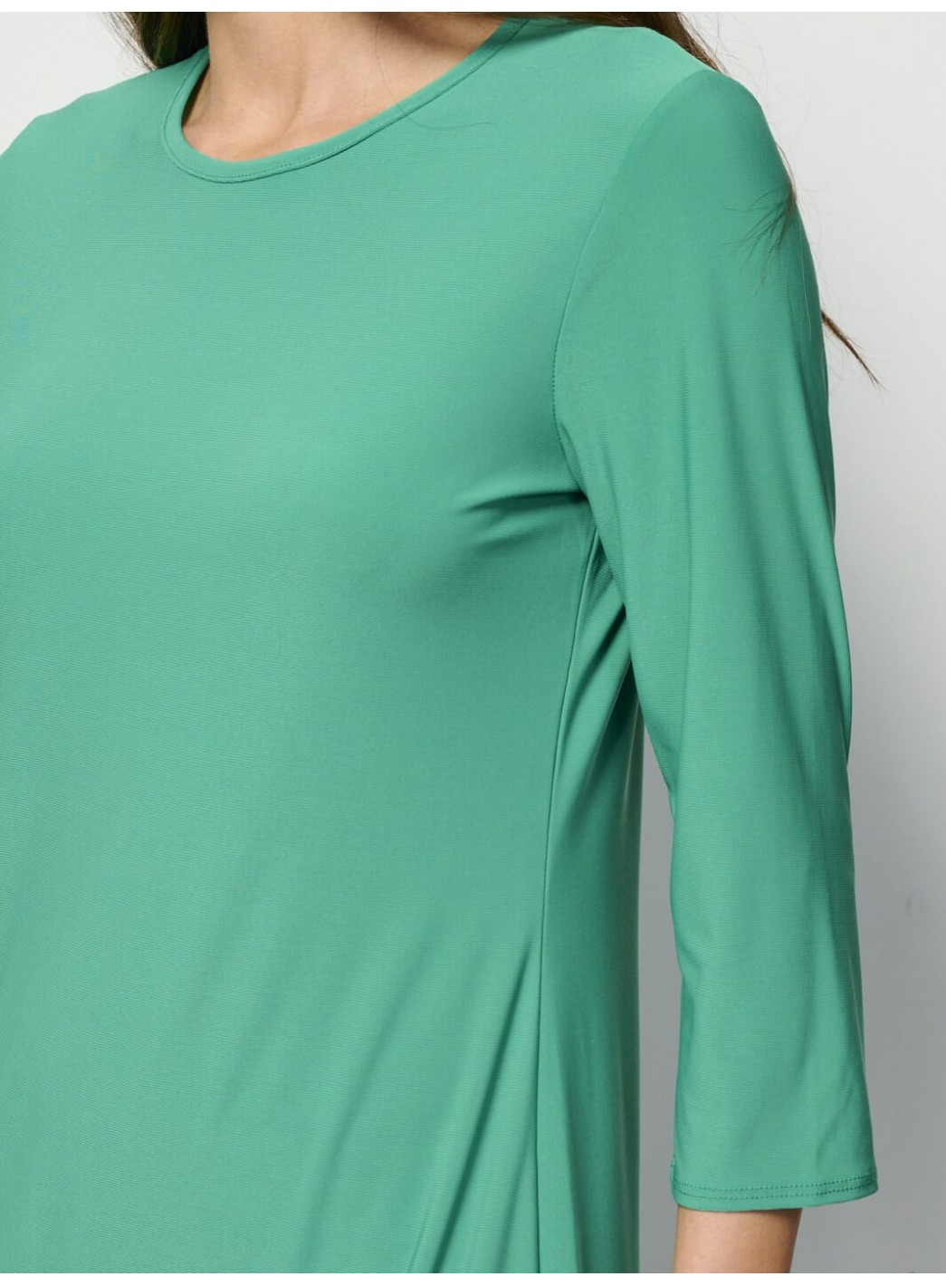 WOMEN'S 3/4 SLEEVES SOLID MIDI DRESS WOMEN'S 3/4 SLEEVES SOLID MIDI DRESS