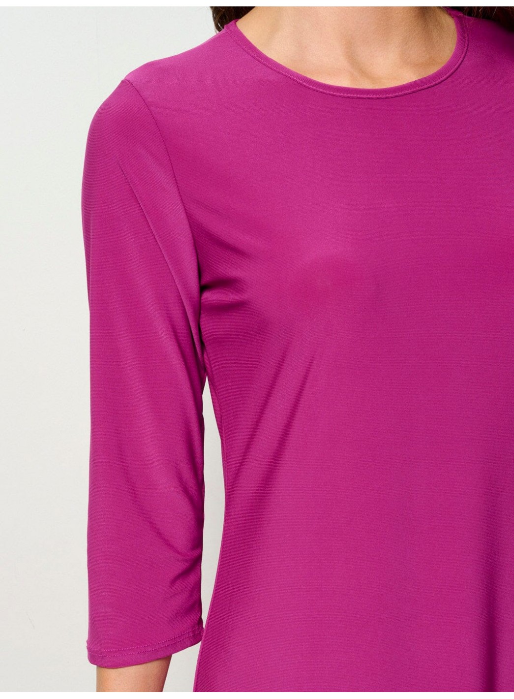 WOMEN'S 3/4 SLEEVES SOLID MIDI DRESS WOMEN'S 3/4 SLEEVES SOLID MIDI DRESS