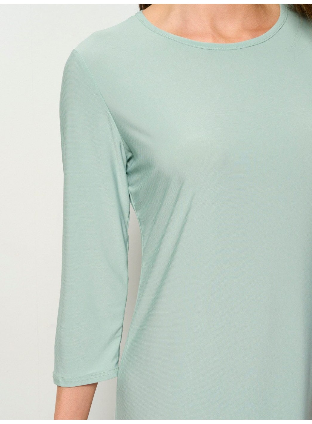 WOMEN'S 3/4 SLEEVES SOLID MIDI DRESS WOMEN'S 3/4 SLEEVES SOLID MIDI DRESS