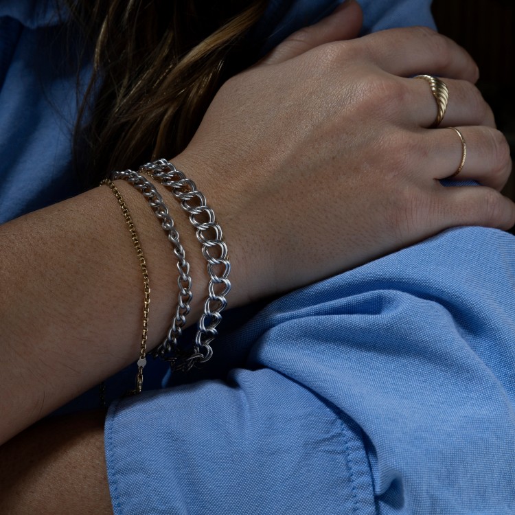Vintage Silver Extra Bold Chain Bracelet