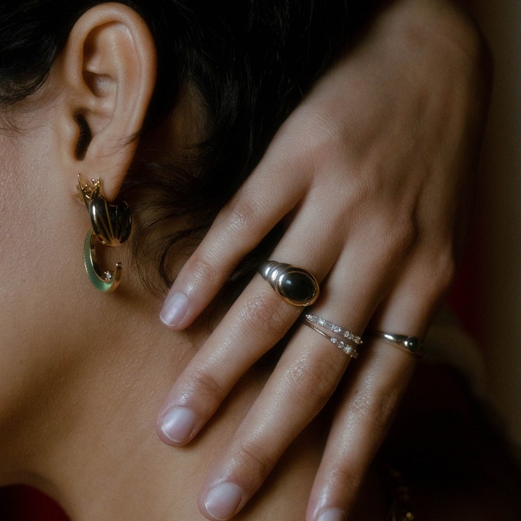 Moonage Abalone Hoop Earrings