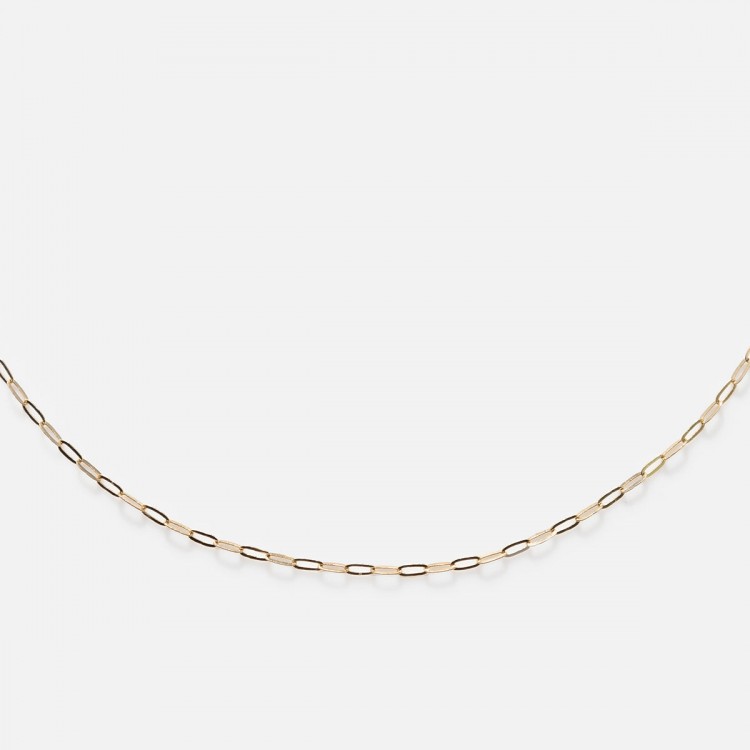 Solid Gold Delicate Paperclip Chain