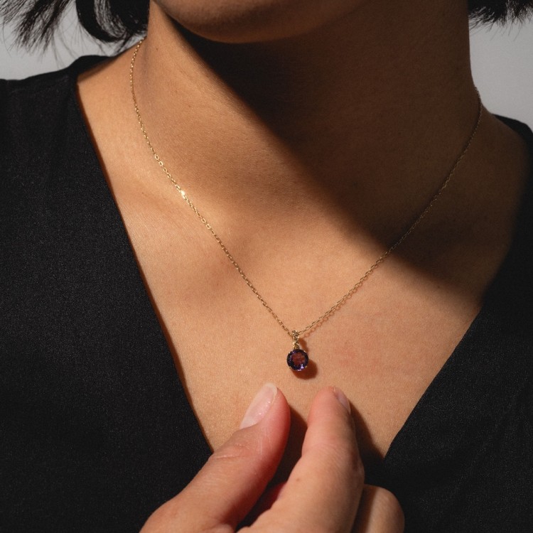 Solid Gold 2025 February Capsule Classic Amethyst Pendant Necklace