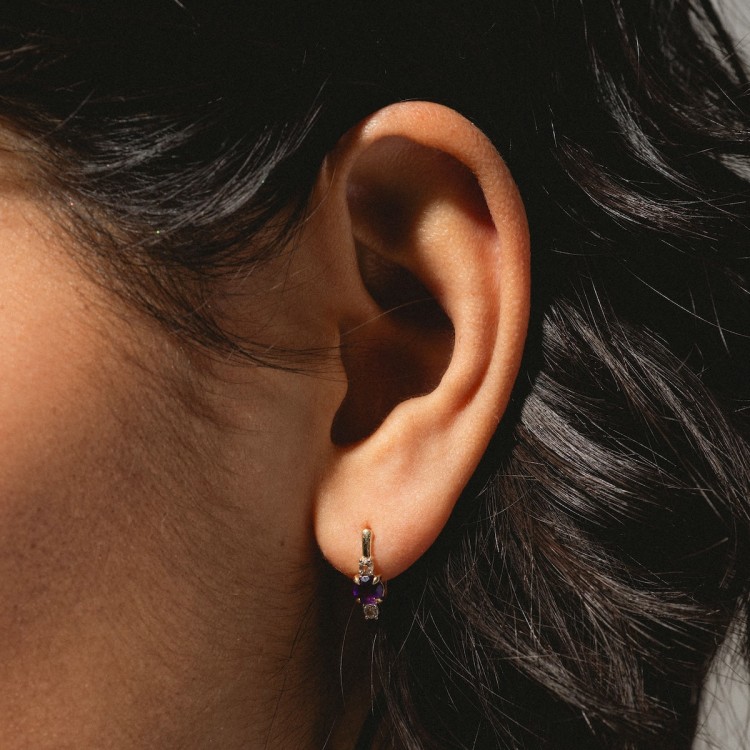 Solid Gold 2025 February Capsule Classic Amethyst Hugger Earrings