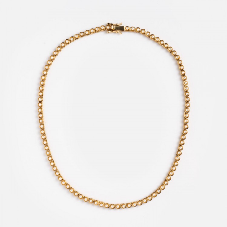 Tennis Necklace in Pearl
