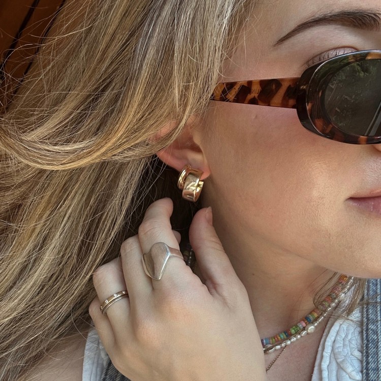 Solid Gold Twisted Hollow Hoops