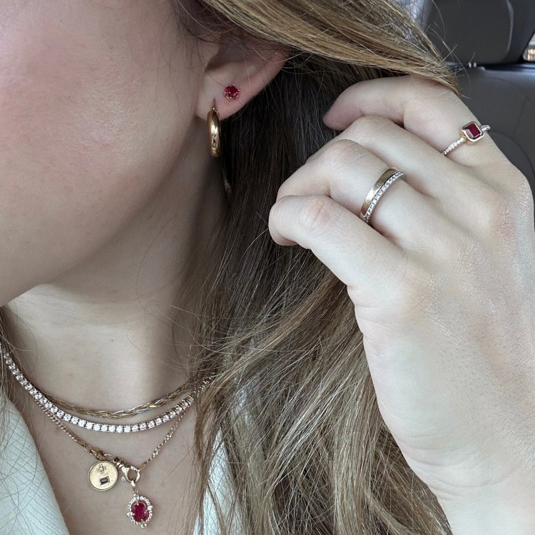 Solid Gold Capsule Classic Ruby Studs