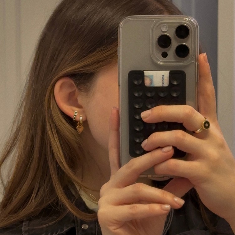 Astrid Black Hoop Earrings