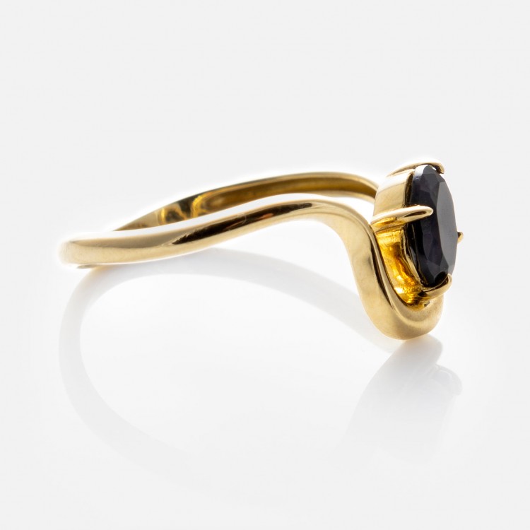Solid Gold Floating Gem Ring