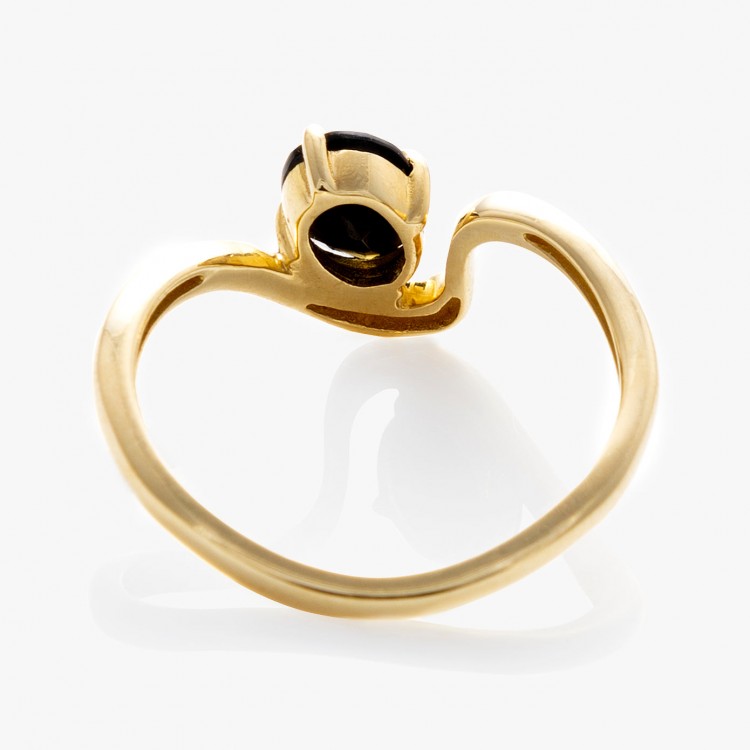 Solid Gold Floating Gem Ring