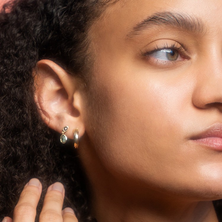 Solid Gold Twisted Hollow Hoops
