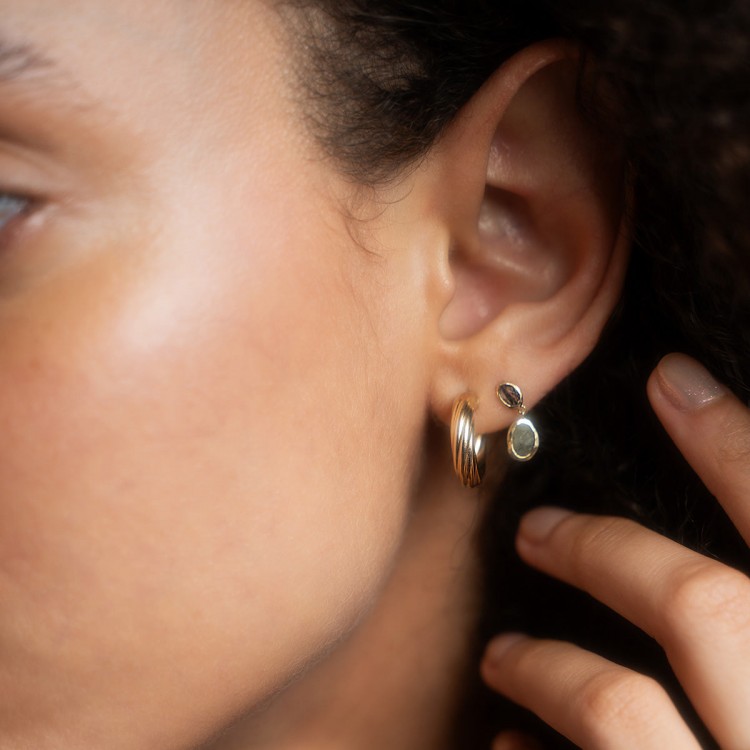 Solid Gold Twisted Hollow Hoops