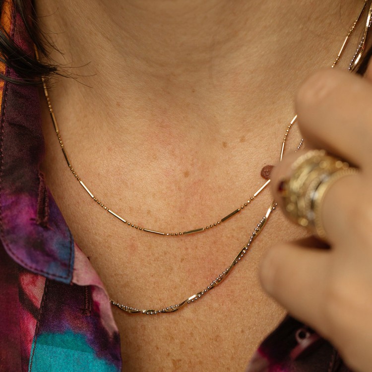 Solid Gold Dot Dash Chain
