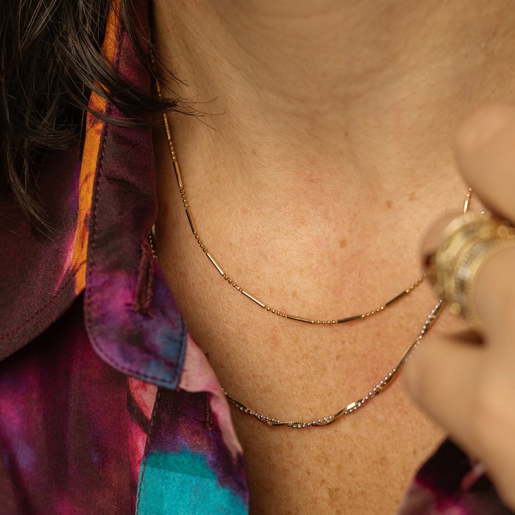 Solid Gold Dot Dash Chain