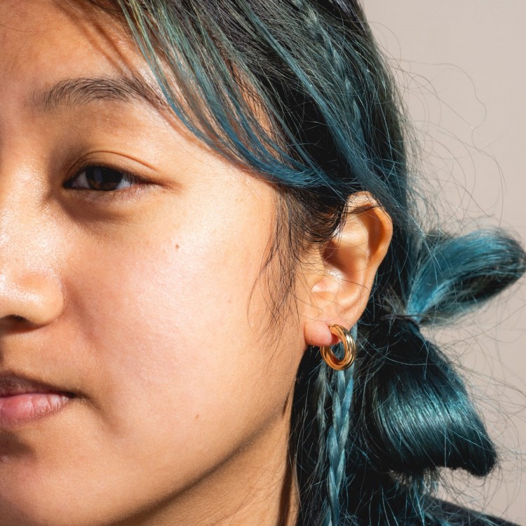 Solid Gold Twisted Hollow Hoops