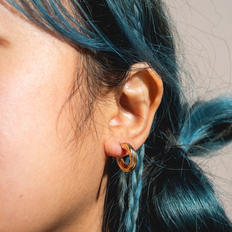 Solid Gold Twisted Hollow Hoops