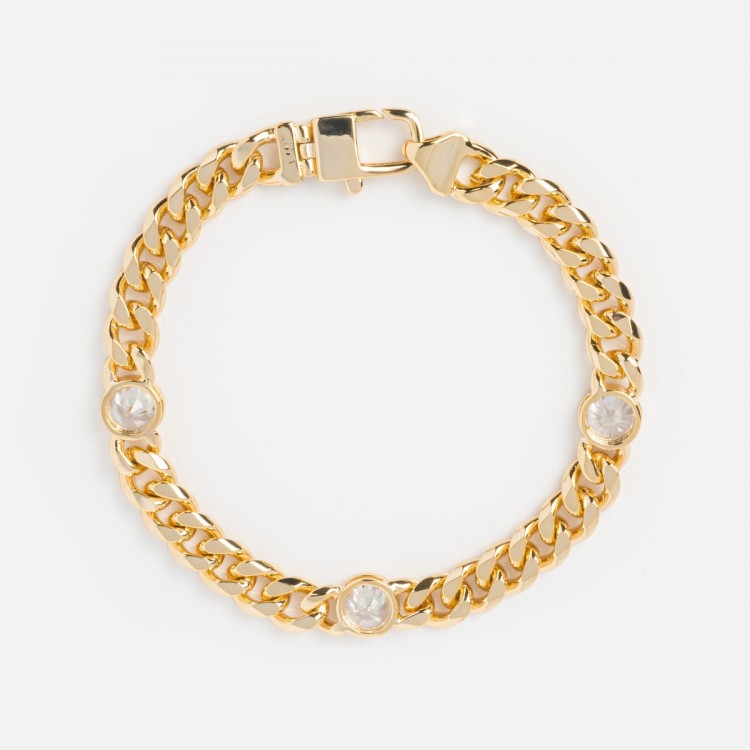 Julian Triple Simulated Diamond Cuban Ch...