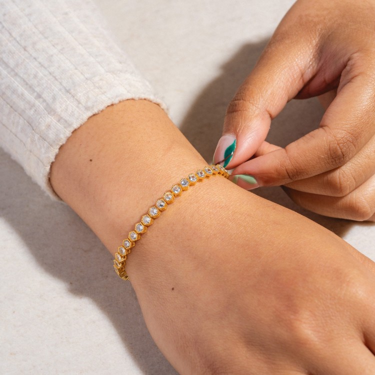 Luxe Tennis Honeycomb Bracelet